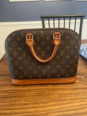 Louis Vuitton Monogram Alma Satchel - Brown/Gold Trim